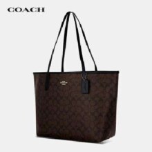 plus会员：COACH 蔻驰 女士手提单肩托特包 5696 IMAA8 深棕色 大号