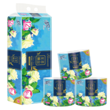 plus会员：清风 有芯卷纸 花萃臻品4层加厚140克*12卷 卫生纸卷筒纸