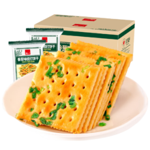 plus会员：泓一  香葱苏打饼干咸味休闲零食整箱1000g