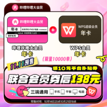 14日20点：bilibili 哔哩哔哩 会员年卡+WPS超级会员年卡