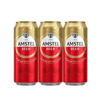 Heineken 喜力 Amstel/红爵啤酒500ml*3罐全麦酿造