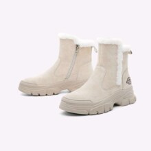 PLUS会员：Dickies 女士雪地靴 冬季加绒加厚短靴保暖棉鞋靴子 米色 38