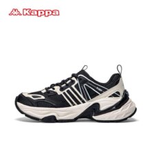 需plus会员：Kappa 卡帕 运动跑鞋 男女同款 黑色/米黄色
