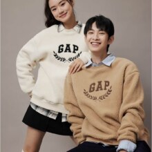 Gap男女装秋季款LOGO仿羊羔绒宽松廓形卫衣  多色多码