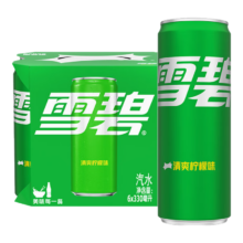 PLUS会员：6Coca-Cola 可口可乐 雪碧Sprite柠檬味汽水碳酸饮料330ml*6罐