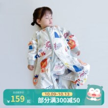 匹鲁婴儿睡袋儿童四季春秋分腿睡袋宝宝纱布分腿睡袋儿童防踢被四季 狮子王 M码(推荐身高90-105CM切勿贪大)