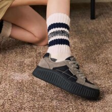 PLUS会员：Dickies 女士板鞋 潮流低帮休闲鞋透气百搭工装鞋子 灰黑 37
