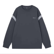 plus会员：京东京造卫衣男圆领长袖t恤外套潮流衣服宽松打底衫男装上衣雾霾蓝 XL