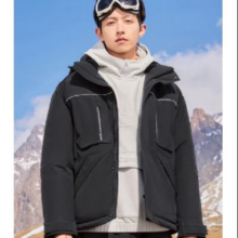 plus会员：Cabbeen 卡宾 男装 90鸭绒羽绒服秋冬宽松保暖外套工装街头舒适H 煤黑色01