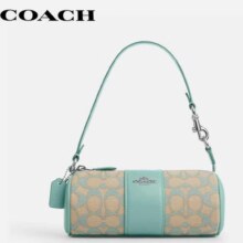 PLUS会员、需首购：COACH 蔻驰 女士圆筒包单肩斜挎包浅蓝色CU003SVVSW