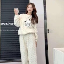 有只绵 女士家居服 加厚 法兰绒两件套