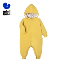 PLUS会员、限尺码：minibala 迷你巴拉 宝宝萌趣双面穿毛绒爬服哈衣 多款多码可选
