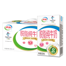 PLUS会员、京东百亿补贴:伊利 脱脂牛奶 250ml*24盒