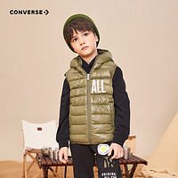CONVERSE 匡威 儿童连帽羽绒马甲 灰橄榄绿
