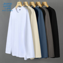 JEANSWEST LIFE真维斯长袖t恤男潮春秋纯棉圆领打底衫