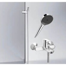 hansgrohe 汉斯格雅 境雨rainfinity130mm花洒套装 境雨镀铬手持+浴缸龙头