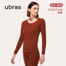 ubras肌底衣打底衣女纯色亲肤秋衣修身显瘦 上衣【玫瑰木色】圆领 M
