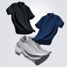 1号会员店 5A抗菌吸湿速干透气休闲短袖POLO 花灰色 2XL