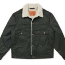 PLUS会员：Levi's 李维斯 男士仿羊羔绒夹克外套 墨绿色