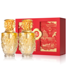 五粮液股份出品 喜福盛世祥泰 浓香型优级白酒 52度500ml*2瓶龙年礼盒装