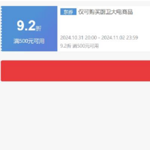 31日20点、领券备用：京东 自营厨卫大电 9.2折补贴券 可叠加