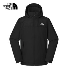 plus会员：北面（The North Face）冲锋衣男户外单层防风硬壳外套夹克可挂胆 黑色 M