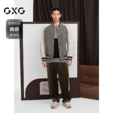 PLUS会员：GXG 棒球夹克男复古时尚pu棒球服外套