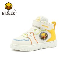 B.Duck 小黄鸭 儿童高帮运动板鞋 冬季加棉保暖棉鞋