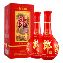 京东百亿补贴，Plus会员：郎酒 红花郎 红10 酱香型白酒 53度 500ml *2瓶双瓶装