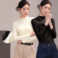 六月玫瑰 双面磨毛打底衫秋衣女 两件装