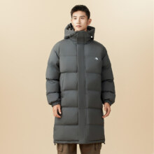 361° 长款保暖24秋冬棉服纯色时尚百搭简约运动休闲防风连帽外套