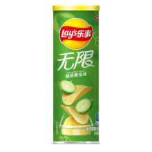 乐事（Lay's）无限薯片 翡翠黄瓜味104g 罐装