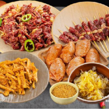 14日20点：齐函杨佳 一人食尝鲜套餐（到手900g） 齐齐哈尔烤肉清真 安格斯牛肉尝鲜一人食 冷鲜半成品烧烤食材组合