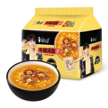 康师傅方便面 经典系列 鲜辣 好汤牛尾汤面*5连包