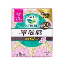 PLUS会员：laurier 乐而雅 花王零触感特薄量多护翼姨妈巾 零触感25cm-8片*6件