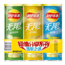 Lay's 乐事 无限薯片 104g*3组合装 黄瓜+原味+青柠