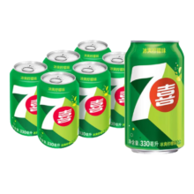 Plus会员、首购：七喜 碳酸饮料柠檬原味 330ml*6听
