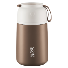 20点预告、PLUS会员：COOKER KING 炊大皇 316不锈钢真空焖烧壶 马鞍棕 700ml