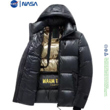 NASA MITOO 男士保暖黑金棉服
