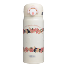 膳魔师（THERMOS）保温杯真空不锈钢浮雕印花保温保冷水杯 JNR-400-BE 400ml 米色