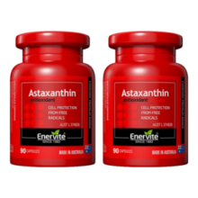 EnerVite澳乐维他虾青素胶囊6mg雨生红球藻Astaxanthin天然虾青素精华含谷胱甘肽 【6mg虾青素90粒*2瓶】-老客必入