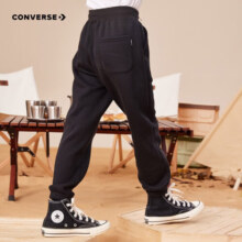 匡威（Converse）Converse 匡威童装男童保暖加绒长裤2023秋冬儿童针织休闲运动裤 正黑色(冬季加绒) 120/56(6)
