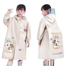 Q QUANYAN 全燕 儿童全身雨衣 大书包位+收纳袋 （颜色仅限杏色）