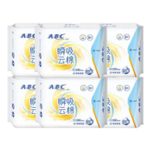 PLUS会员:ABC 日用卫生巾组合 24cm 48片（赠安睡裤1条）