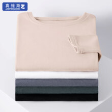 真维斯（JEANSWEST Z+）圆领长袖T恤秋冬季双面绒贴身舒适上衣简约休闲潮男纯色打底衫 墨绿