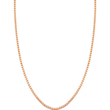 周生生 18K玫瑰金盒仔纹玫瑰金彩金项链女款锁骨链03816N18KR 45厘米