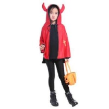 PLUS会员：极度空间 万圣节服装小恶魔披风套装 披风+南瓜袋