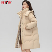 YALU 雅鹿 羽绒服女中长款时尚韩版连帽女士外套加厚保暖