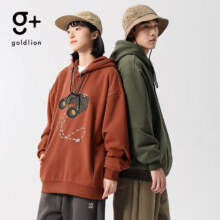 金利来（Goldlion）g+男士卫衣春秋季山系露营立体绣花图案情侣男女宽松连帽