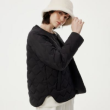 PLUS会员：TANBOER 坦博尔 羽绒服女菱格短款零压外套TBF330110D